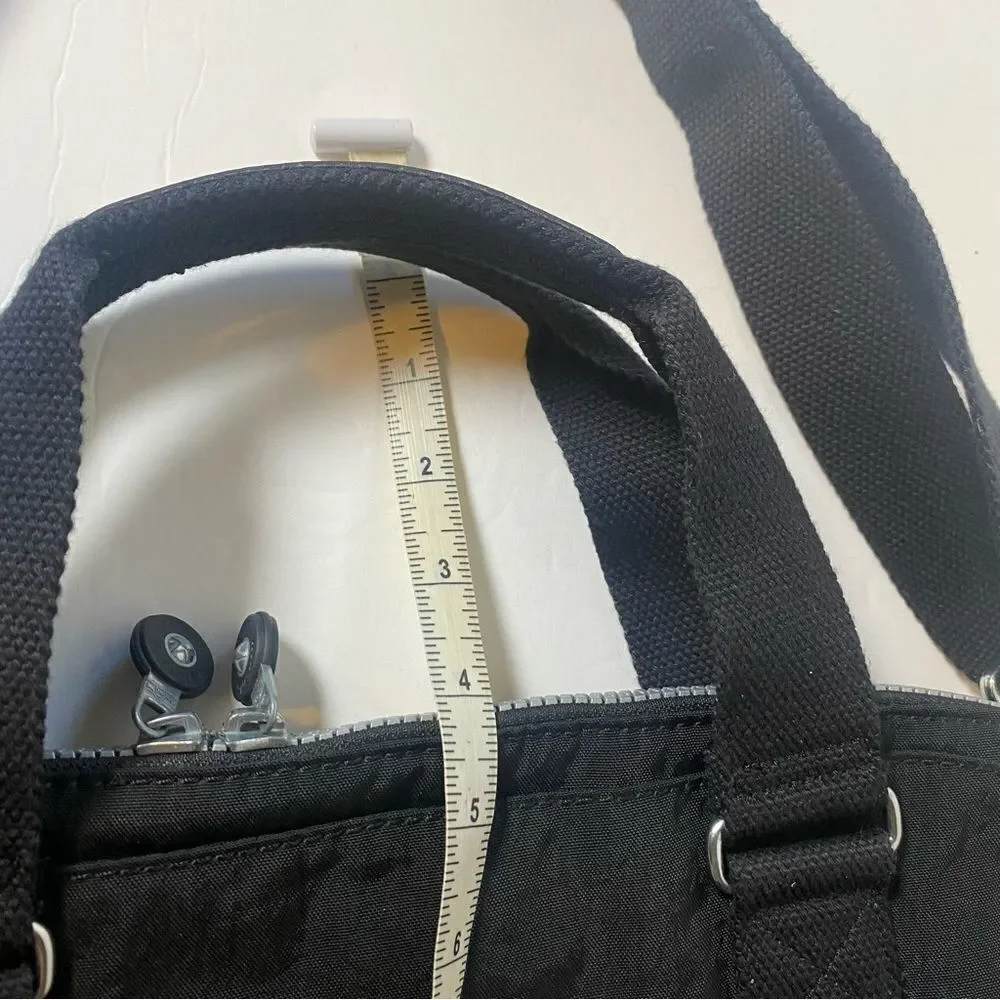Kipling Black Digifly TM4888 Laptop Shoulder Bag W/Monkey Charm